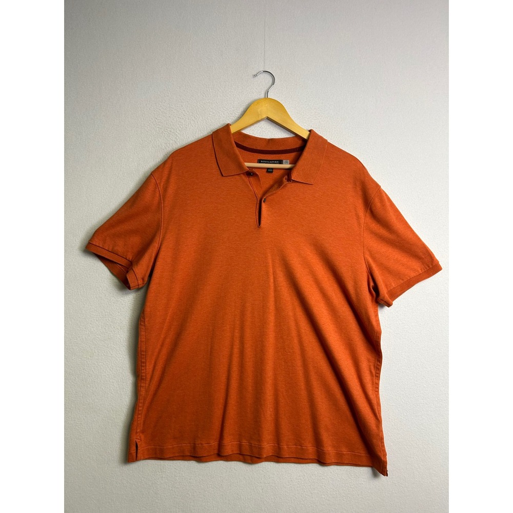 Preppy Banana Republic Mens XL Orange Luxury Touch Performance Polo Shirt